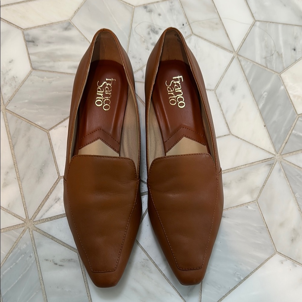 Franco Sarto Brown Leather Loafers